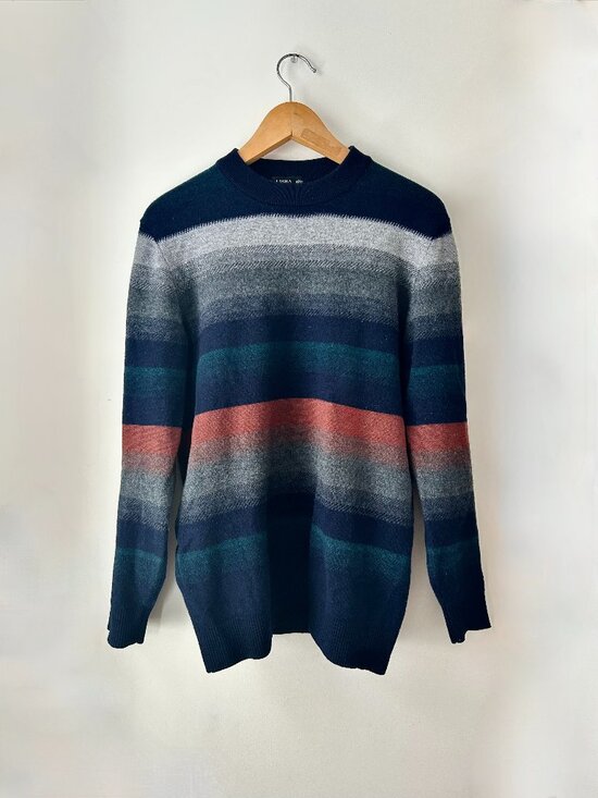 Lisha Sweaters - Lisha Oversized Striped Grandpa Sweater